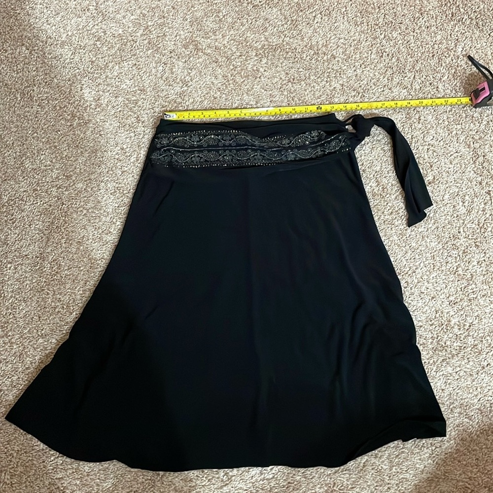 Black, jeweled tie sash skirt